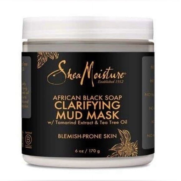 2 Shea Moisture African Black Soap Clarifying Mud Mask Tamarind Tee Tree Oil 6oz - Picture 5 of 16